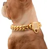 Dog Collars & Leashes Pet Chains Durable Thickness Gold Stainless Training Walking Chain Metal Strong Puppy Supplues1