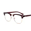 Atacado-rebite transparente nerd óculos preto metade quadro espetáculos vintage glassses frames para homens óculos frames mulheres