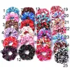 Scrunchie Stretch Headband Scrunchies Satin Printed Flower Lollipop Women Girls Elastic Hair Bands Accessories Hair Tie Ring Headd3296272