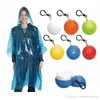 Impermeabile monouso con copertura a sfera in plastica Palla da viaggio Portachiavi portatile Poncho a sfera Emergenza Abbigliamento antipioggia monouso in tinta unita BH1794 TQQ