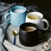Muzity Ceramic Mug Porcelain Matte Coffee or Tea Mug 450 ml Breakfast Milk Mug Drinkware T200506