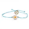2020 stile bohemien margherita girasole braccialetto fatto a mano corda regolabile catena pendente braccialetto di fascino per le donne gioielli da spiaggia estiva Pulseras