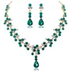 Groene blauw wit rood kristal oorbellen ketting bruids sieraden sets voor vrouwen elegante bruiloft sieraden set aniversary formeel evenement8876014