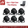 6 pcs com caso à prova d 'água par50 luz 12 * 18W rgbwa-uv sem fio DMX UPLight IP54 Bateria ao ar livre LED par de luzes para o casamento DJS Uplighting