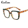 Kinlion Retro Women Glasses Frame Square Big Frame Eyeglasses for Menの透明な春の足を読む処方箋グラス251o