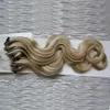 ブラジルのボディウェーブヘアマイクロループ人間の髪の延長1G /スタンド100Sレミーマイクロビーズループ人間の髪