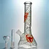 Beaket Base Grow In Dark Straight Tube Glass Bong Water Pipes 18.8mm Joint Beaker Dab Rigs Glass Hookahs