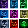 Máscaras de Halloween Scary LED GLOW Light Up Cosplay Rave Mask para festas de festas Festume Costume Cold Light Phjk1909