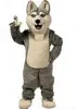 2019 Fabriks Hot New Husky Dog Mascot Kostym Vuxen Tecknad Karaktär Mascota Mascotte Outfit Suit Fancy Dress Party Carnival Cardume