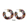 Circle Hoop Earrings for Women chandeliers C Shape Colorful Joint Acrylic Acetate Earings European and American Jewelry