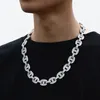 16mm 18 / 20inch Ny Hot Fashion Hip Hop Halsband Guldpläterad CZ Stone Crong Setting Chain Halsband Punk Smycken för vän