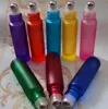 Wholesale colorful 10ml 1/3oz THICK Roll On Glass Perfume Bottle Fragrances Essential Oil bottle Roller Ball