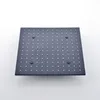 2021 Lüks Duş Sistemi Matt Siyah Yüzey 16 Inç Yağmur ve Mist Duş Başlığı Tavan Silah Monte Termostataik Düğme Mikser Seti LED Banyo