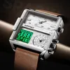 Les hommes de luxe regardent le quartz à LED Creative Sport Watches Male Malles Multifonctional imperméable Lumineux Corloge de bracelet Lumine