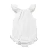 Baby Girls Solid Rompers 5 Design Summer ärmlös Cotton Ruffle Fold Spets Jumpsuit Kids Onesies Girls Outfits 03T2999834