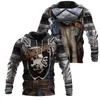 3D Tryckt Chainmail Knight Armor Men for Women Hoodie Knights Templar Harajuku Fashion Jacket Pullover Unisex Cosplay Hoodies7904831