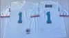 NCAA Oilers Vintage Jersey # 9 Steve McNair # 34 Earl Campbell # 74 Bruce Matthews # 1 Warren Moon Jerseys White Light Blue Stitched College