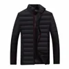 Hiver épais chaud court mince vestes pour hommes col montant à manches longues mâle manteau à glissière vêtements d'extérieur grande taille M-4XL Doudoune Homme