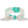 DIY tied knot baby rabbit ear hair bands adjustable cotton headband feather arrow printing topknot 6 styles