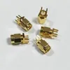 100pcs Gold Brass SMA male plug solder for PCB clip edge mount RF connectors