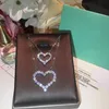 All'ingrosso-Classico Designer S925 Collana in argento sterling con ciondolo a forma di cuore in cristallo pieno con catena corta per gioielli da donna