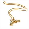 Fashion-Hip Hop Iced Out ожерелье ювелирных изделий Gold Chain Gun Форма пистолет ожерелье для мужчин