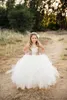 Puffy Gold Sequin Flower Girl Tutu Dress 2022 Junior Bridesmaids Dresses Ivory Tulle Floor Length Kids Wedding Little Girls Dresses