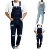Bib Overalls For Man Suspender Pants Men's Jeans Jumpsuits High Street Distressed 2020 Autumn Fashion Denim Male Plus Size S-3XL