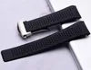 Watch Bands 22mm 24mm Watchbands for Tag Black Diving Silicone Rubber Holes Band Strap Stainless Steel Replacement282K