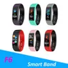 F6 Smart Armband Hartslag Monitor Waterdicht Fitness Tracker Bluetooth Watch Band voor Android iOS Dames Heren Polsband