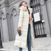 Fitaylor Kış Kadın Uzun Pamuk Parkas Büyük Kürk Yaka Kapşonlu Ceket Rahat Yastıklı Sıcak Ceketler Sabit Kar Palto Y190828
