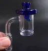 Factory Price 25mm Flat Top Quartz Thermal Banger Nail With Colored Glass UFO Carb Cap 10/14/18mm Female Male For Glass Bongs