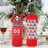 Sac de couverture de vin en tricot rouge de noël, étui de bouteille de vin de styliste flocon de neige, décoration de noël pour l'extérieur et l'intérieur DA035