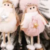 Poupées en peluche ange fille pour nouvel an 2020, ornement d'arbre de noël, pendentif, décoration de fête pour la maison