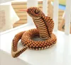 Realistische Gevulde Cobra Body Carrled Dolls Pluche Snake Speelgoed Stricky Speelgoed Geschenken voor Kinderen Blauw Groen Bruin 10 "