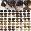 Donut Saç Buns yılında Sentetik Kıvırcık Chignon Kadın Elastik Saç Bun İpli Klip