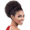 100 Humane Short Afro Ponytails voor Black Hair African American Curly Pony Tail Hair Pieces (1b)