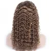 흑인 여성을위한 레이스 전면 인간 머리 가발 10# Cambodian Kinky Curly Lace 가발은 아기 머리카락으로 뽑아 냈습니다.