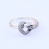 Ny ankomst Knotted Heart Ring Original Box för Pandora 925 Sterling Silver CZ Diamond Kvinnor Bröllopspresent Smycken Ringar Set