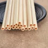 Halm bambu återanvändbar 20cm ekologiska dricksrullar naturliga trästrålar för festfödelsedagbröllop bar verktyg