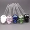 Newpipes Skull Glas Oljebrännare Pipe 5 tum Pyrex färgglada rökrör