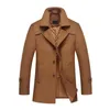 Autumn and winter business leisure high-end men's coat plus cotton warm men coat wool Windbreaker Solid color jacket