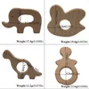 Wooden Teethers Nature Baby Teething Toy Organic Wood Teething Holder Nursing Baby Teether Animal Grinding Rod Wedding Party Favors