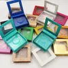 False Eyelash Packaging Box Square Fake 3d Mink lashes Empty Eye Lash Boxes Cases Can Custom Logo