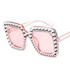 Gafas de sol que brilla diamante mujeres del diseño de marca de Flash plaza Sombras Mujer Espejo Gafas de sol Oculos luneta Bling del Rhinestone