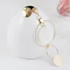 Koreanischen Stil Asymmetrische Ohrringe Gold Farbe Große Hohle Runde Kreis Lange Tropfen Ohrringe Für Frauen Mode Ohr Schmuck Gift8615437