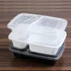 1000ML boîtes à lunch jetables vaisselle restauration rapide Snack conteneur préparation de repas mallette de rangement des aliments en gros