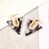 Простые геометрические серьги-гвоздики ацетата для женщин Богемия красочные треугольники уксусную кислоту серьги мода ювелирные изделия девушка подарок