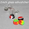Rökning Tillbehör Glas Reclaim Catcher Ash Catcer Handmake med 4mm Quartz Banger Nail och 5/7 ml Silikonbehållare för DAB Rig Bong