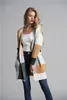 Fashion-Womens Long Cardigan Tröjor Oversized Striped Open Front Colorblock Loose Stick Fall Kimono Duster Coats
